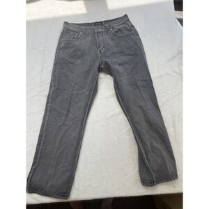 Trust Jeans Mens 34x30 Gray Straight Leg Denim Classic Style Casual Pants‎